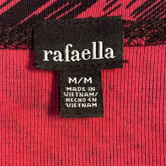 RAFAELLA Women's MEDIUM Sweater Button Front 3/4 Sleeves BLACK Dark PINK NWT - Picture 12 of 16